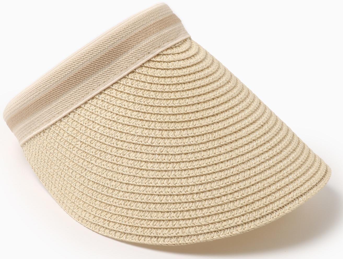 Козырёк женский плетёный MINAKU цвет бежевый, р-р  56-58