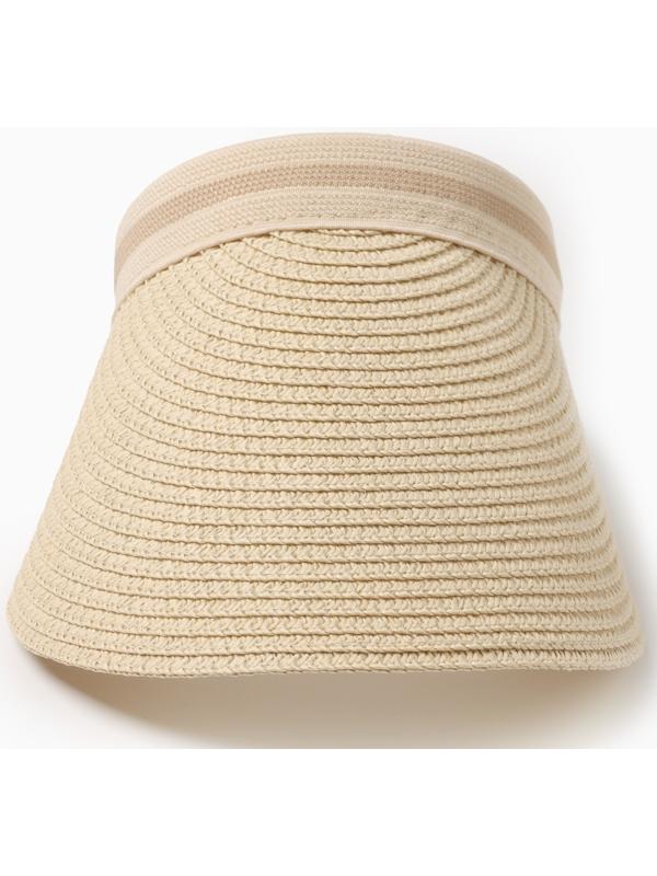Козырёк женский плетёный MINAKU цвет бежевый, р-р  56-58