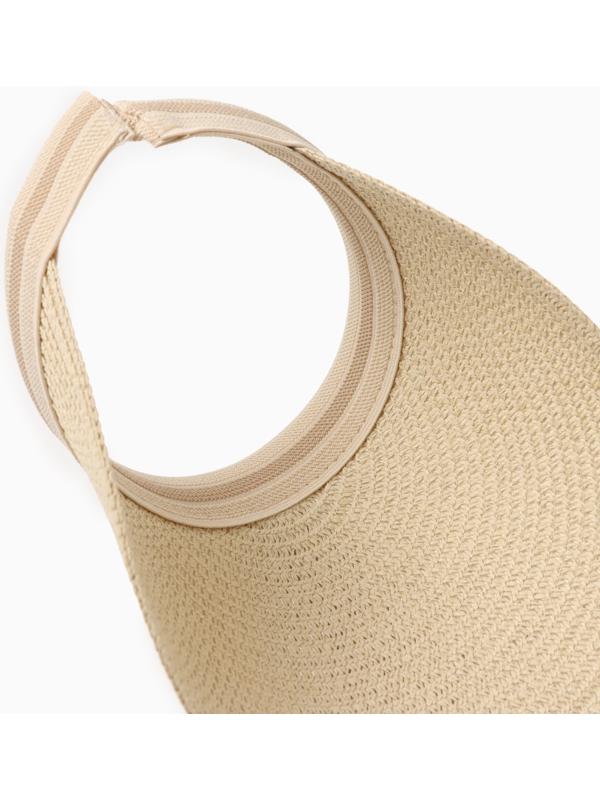 Козырёк женский плетёный MINAKU цвет бежевый, р-р  56-58