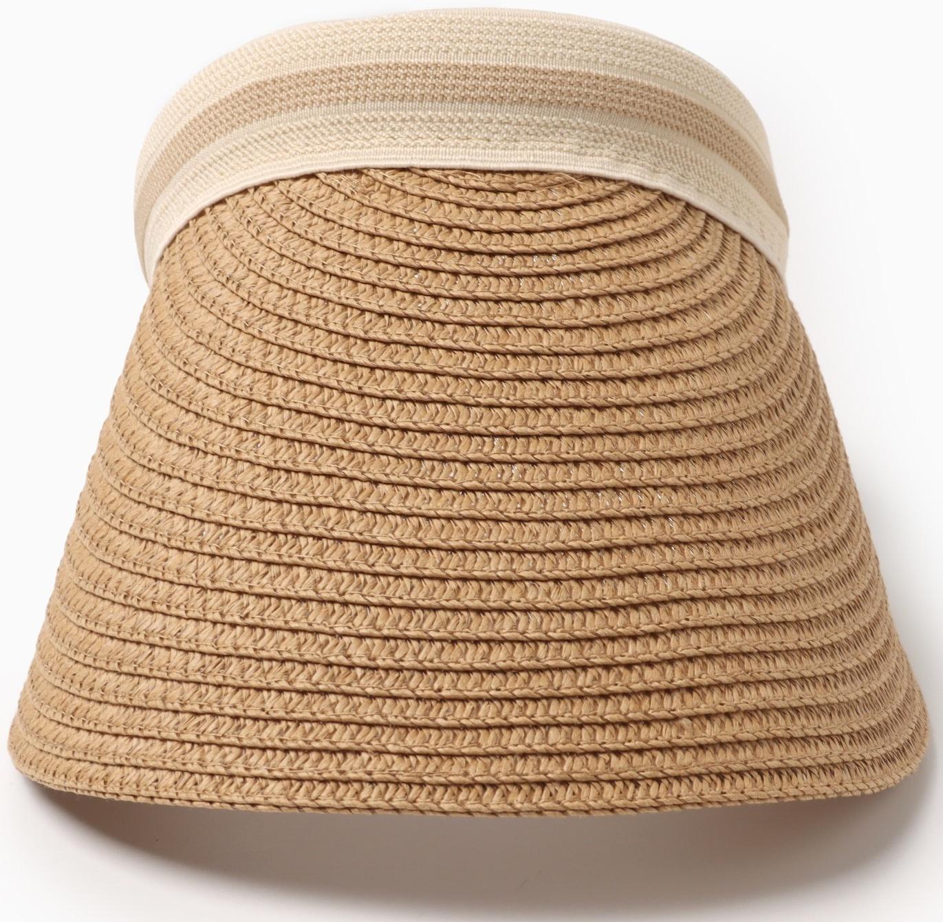 Козырёк женский плетёный MINAKU цвет коричневый, р-р  56-58