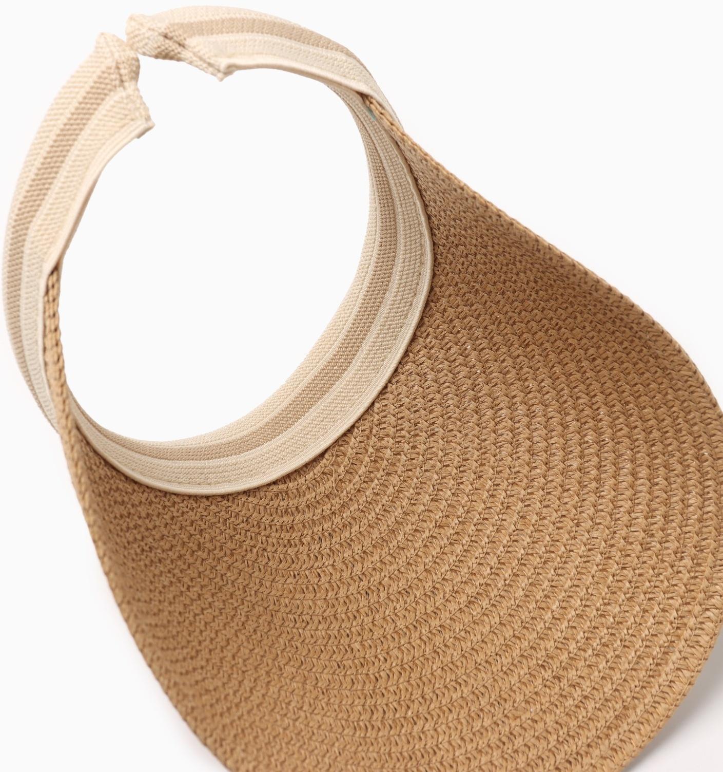 Козырёк женский плетёный MINAKU цвет коричневый, р-р  56-58