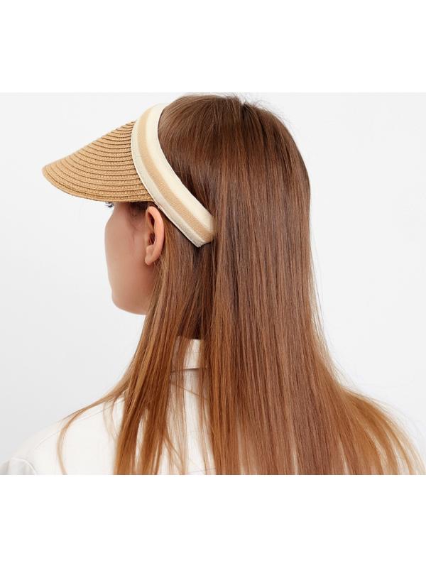 Козырёк женский плетёный MINAKU цвет коричневый, р-р  56-58