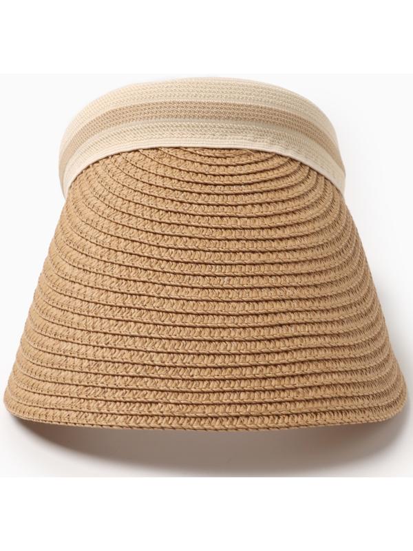 Козырёк женский плетёный MINAKU цвет коричневый, р-р  56-58