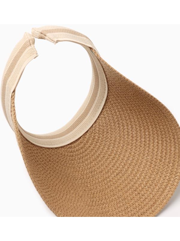 Козырёк женский плетёный MINAKU цвет коричневый, р-р  56-58