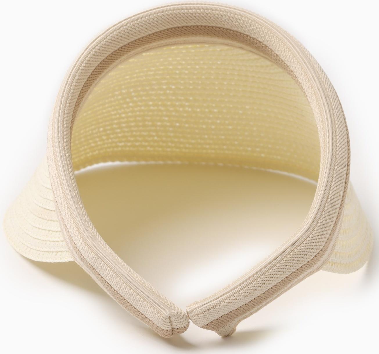 Козырёк женский плетёный MINAKU цвет молочный, р-р  56-58