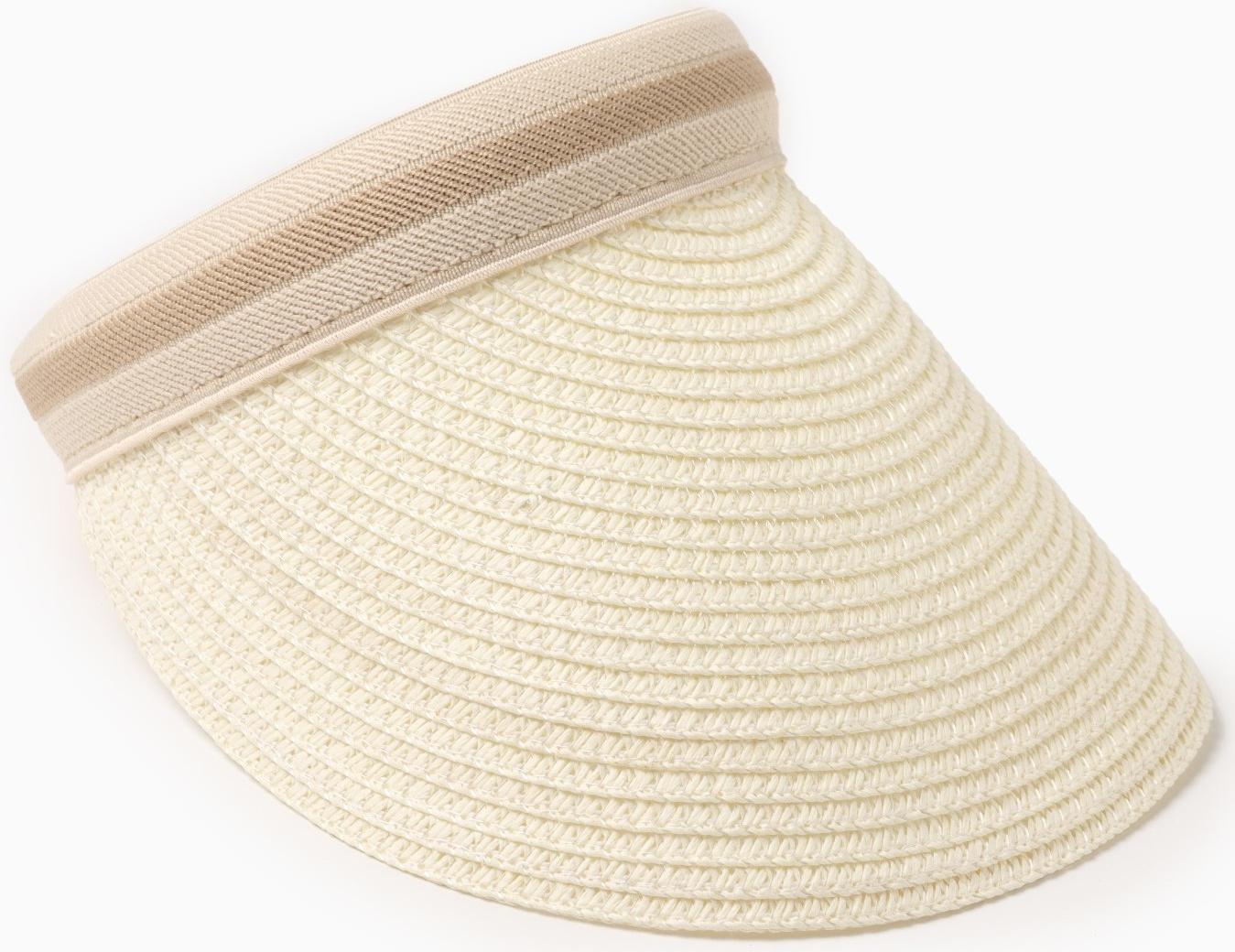 Козырёк женский плетёный MINAKU цвет молочный, р-р  56-58