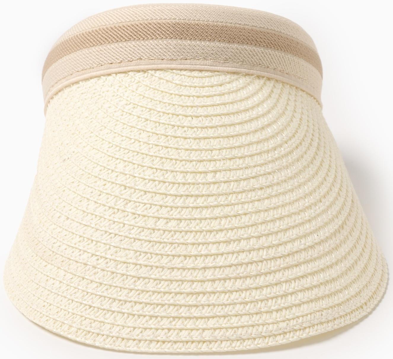 Козырёк женский плетёный MINAKU цвет молочный, р-р  56-58