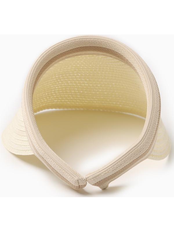 Козырёк женский плетёный MINAKU цвет молочный, р-р  56-58