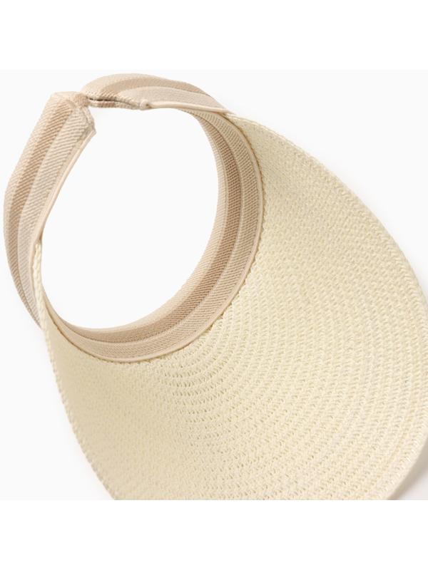 Козырёк женский плетёный MINAKU цвет молочный, р-р  56-58