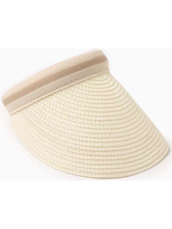 Козырёк женский плетёный MINAKU цвет молочный, р-р  56-58