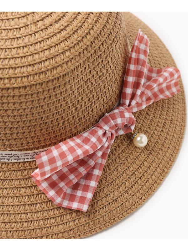 Шляпа для девочки MINAKU с бантом, цвет коричневый, р-р 52