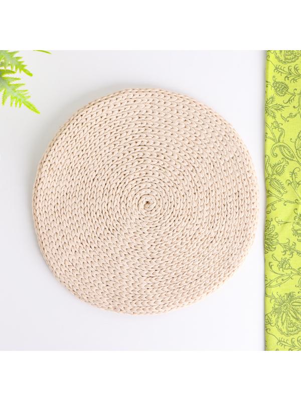 Салфетка, D = 25 см, полиэфирное волокно, бежевый