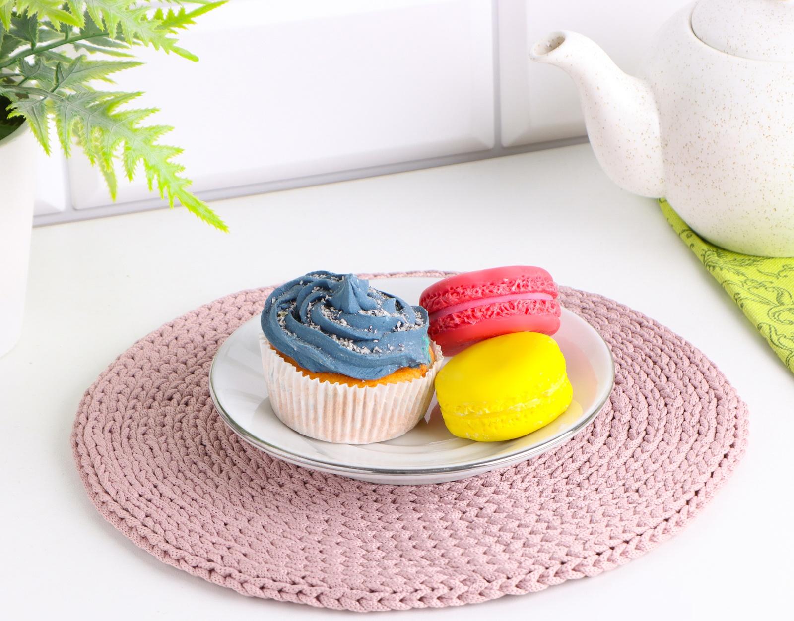 Салфетка, D = 25 см, полиэфирное волокно, сиреневый