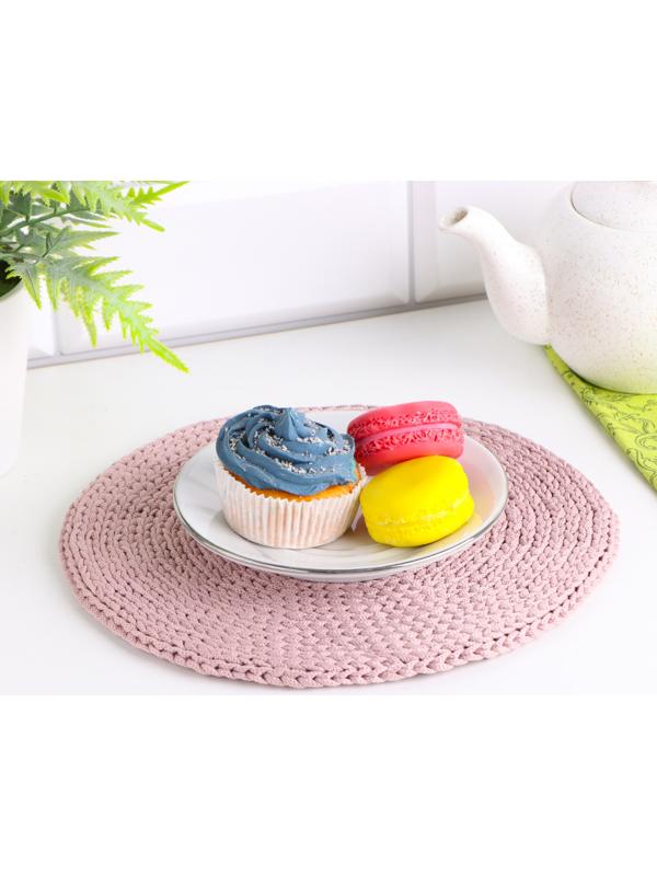 Салфетка, D = 25 см, полиэфирное волокно, сиреневый