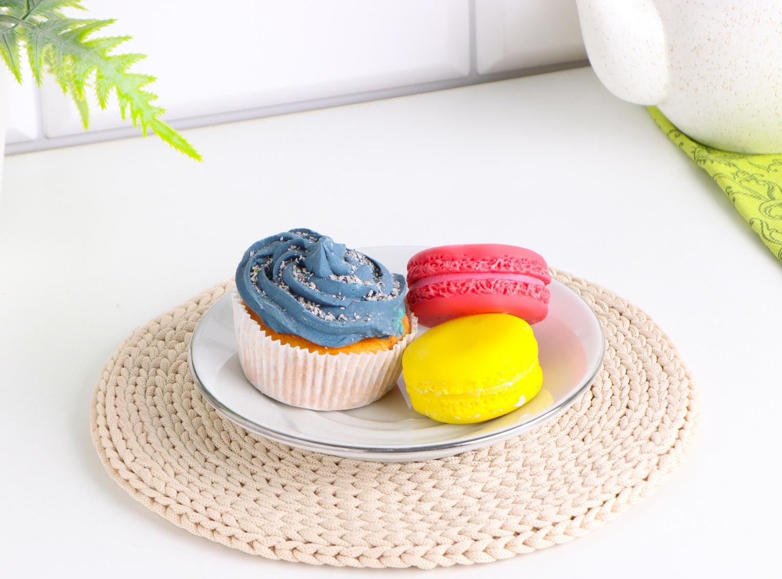 Салфетка, D = 20 см, полиэфирное волокно, бежевый