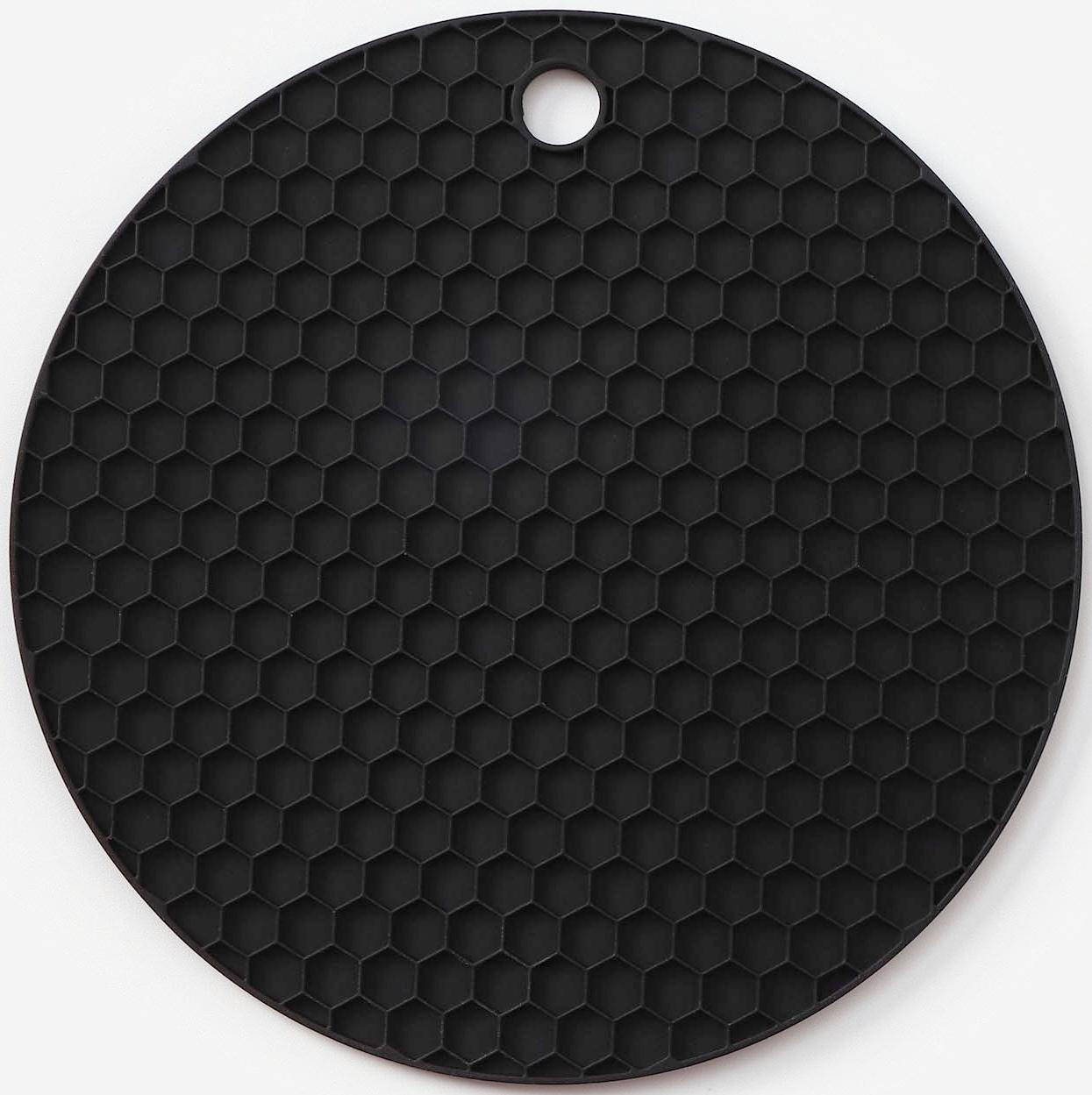 Коврик-подставка силиконовый под горячее, d=140 мм, толщина=3,5 мм, серый