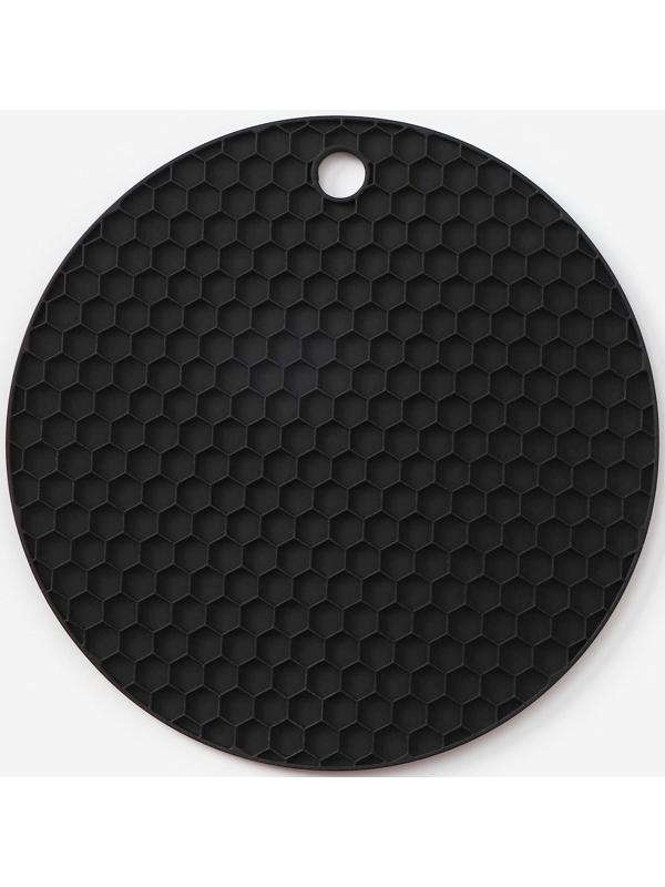 Коврик-подставка силиконовый под горячее, d=140 мм, толщина=3,5 мм, серый