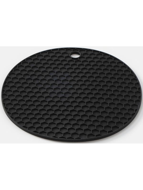 Коврик-подставка силиконовый под горячее, d=140 мм, толщина=3,5 мм, серый