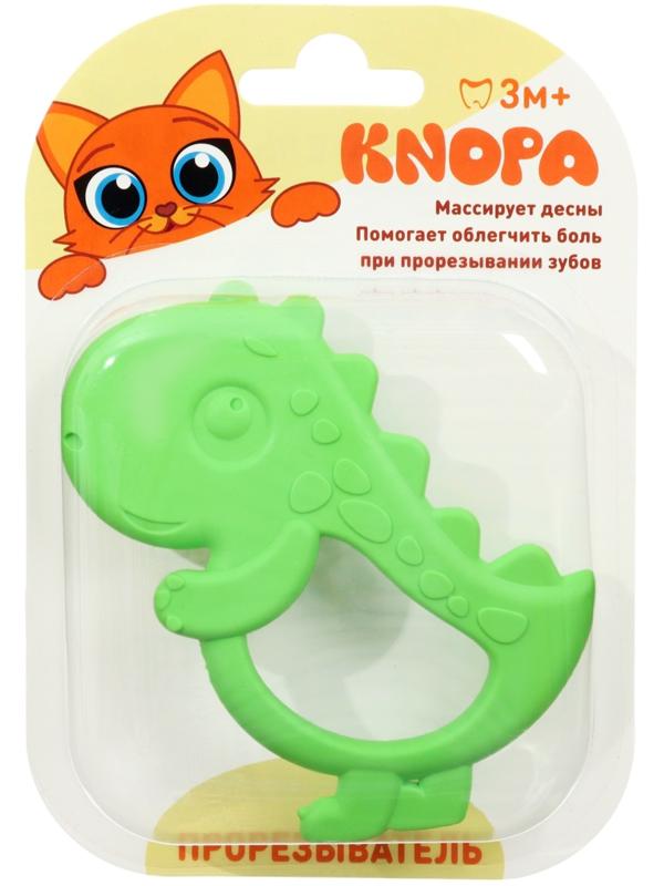 Прорезыватель для зубов «Дино», цвет зеленый, ТЭП, КНОПА