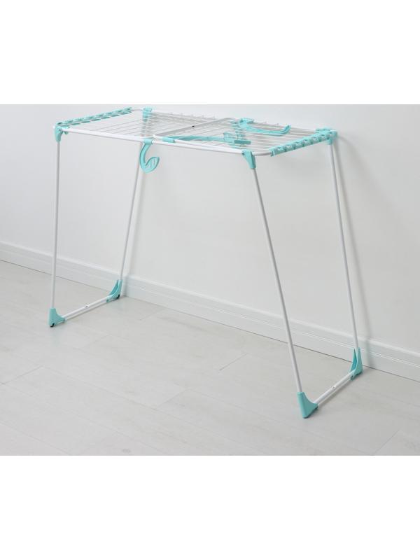 Сушилка для белья напольная, рабочая длина 18 м, цвет белый