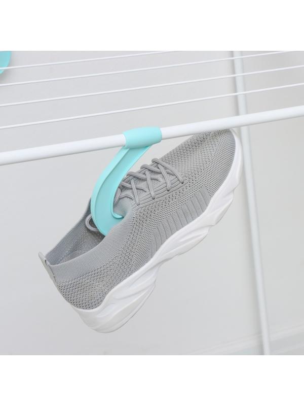 Сушилка для белья напольная, рабочая длина 18 м, цвет белый