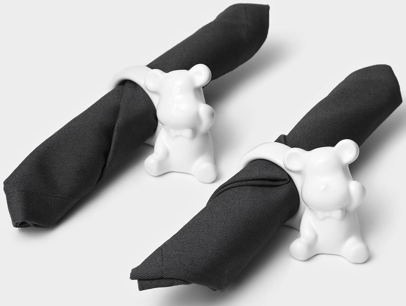 Набор колец для салфеток Доляна «Стильный мишка», 2 предмета  9,6×4,8×7,2 см