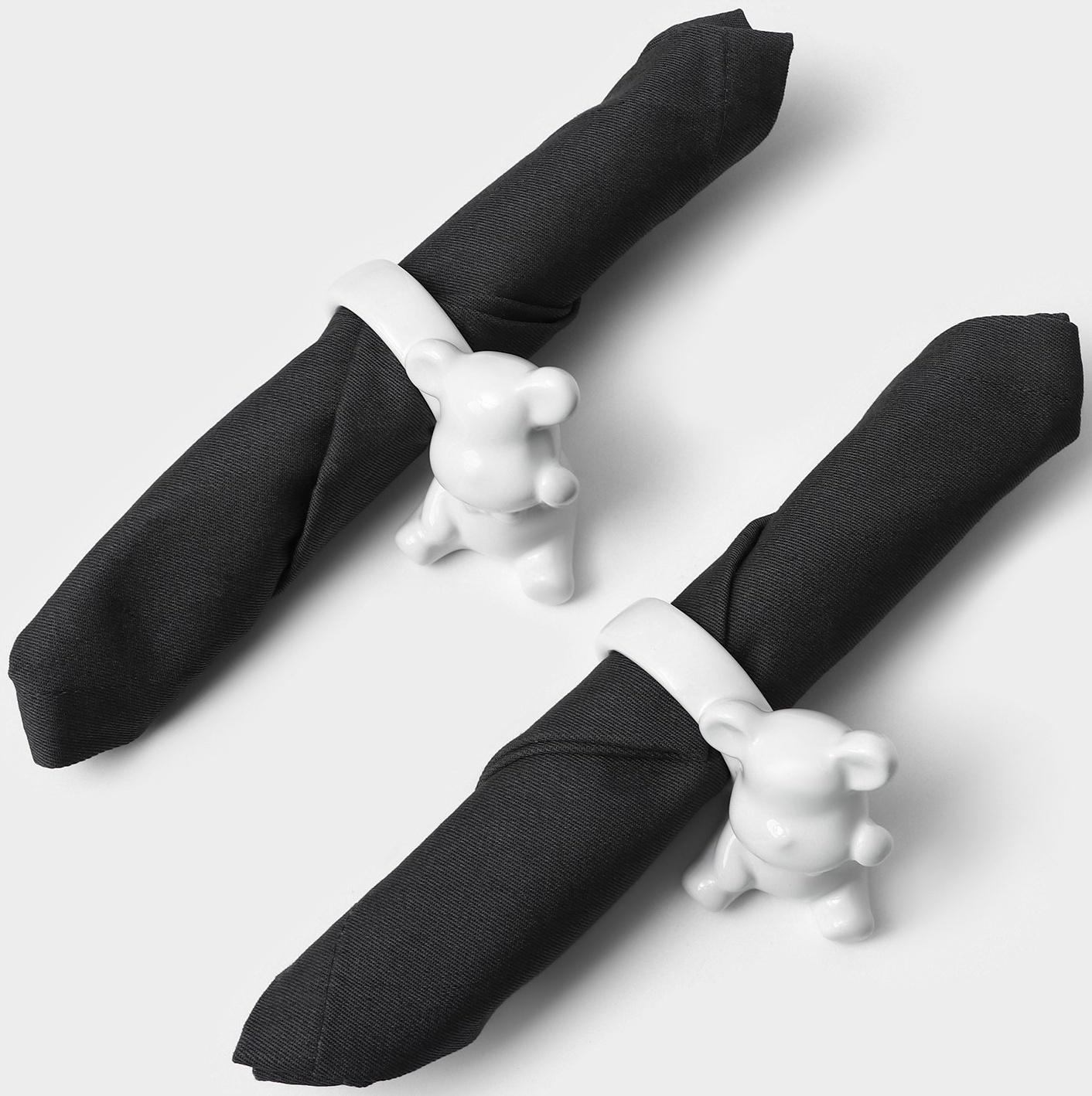 Набор колец для салфеток Доляна «Стильный мишка», 2 предмета  9,6×4,8×7,2 см