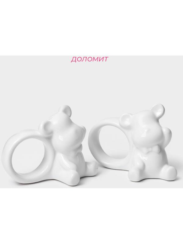 Набор колец для салфеток Доляна «Стильный мишка», 2 предмета  9,6×4,8×7,2 см