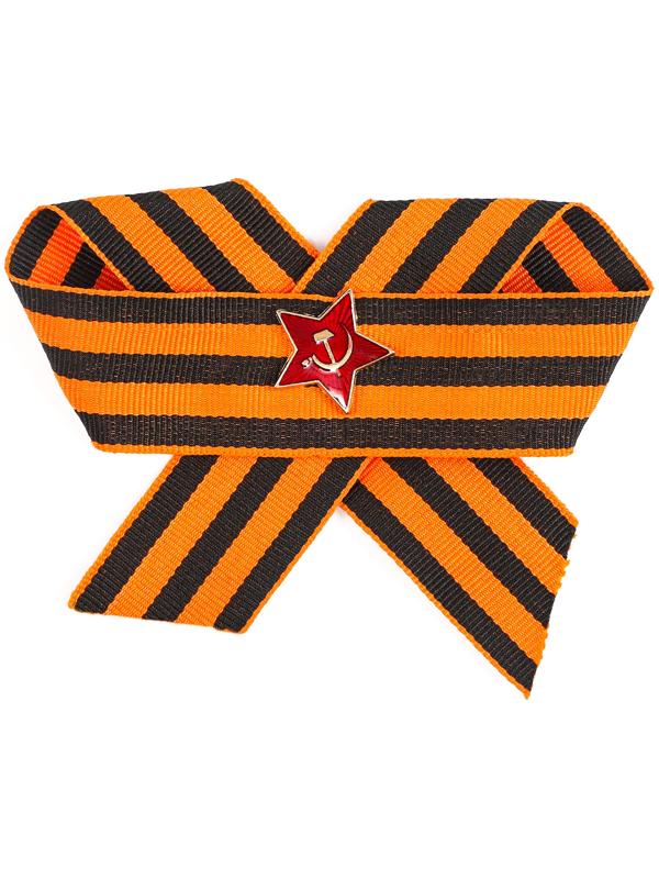 Брошь «Победа» бант со звездой