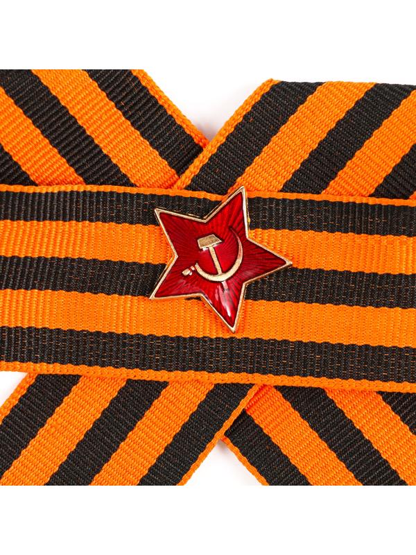 Брошь «Победа» бант со звездой