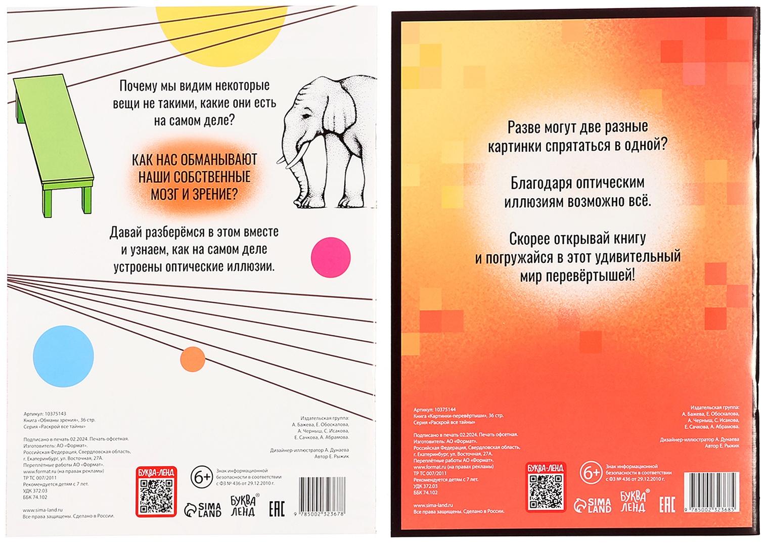 Набор «Оптические иллюзии», 4 книги по 36 стр., 7+