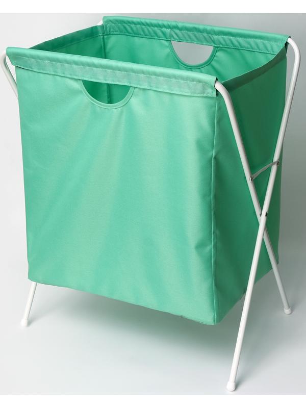 Корзина-мешок для белья, 53×39×62 см, цвет мятный