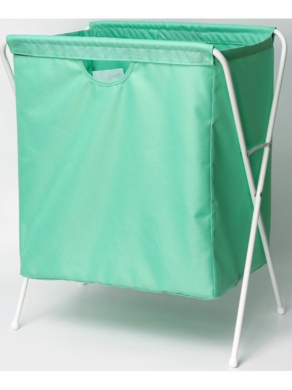 Корзина-мешок для белья, 53×39×62 см, цвет мятный