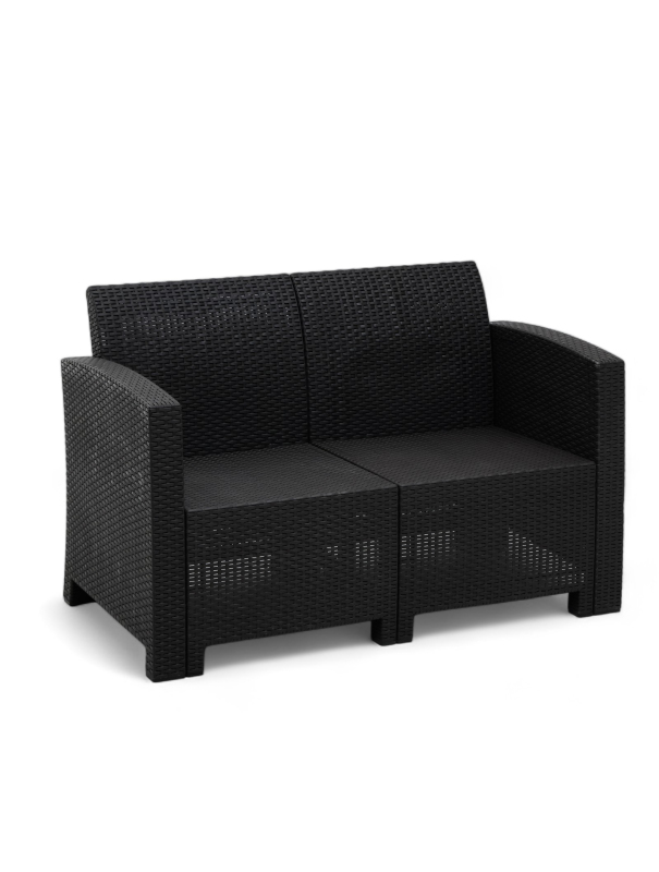 Диван садовый Бора 2-х местный 104 х 66 х 76 см, антрацит