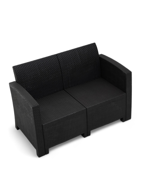 Диван садовый Бора 2-х местный 104 х 66 х 76 см, антрацит