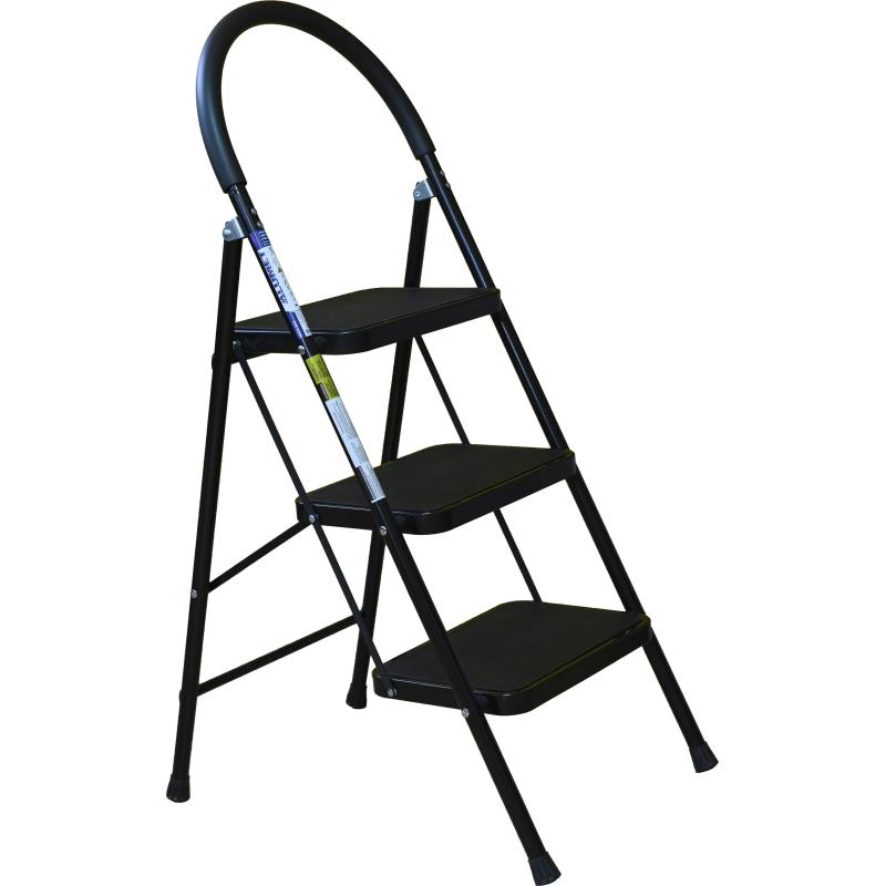 Стремянка Алюмет с широкими ступенями стальная, 3 ступени МСН203