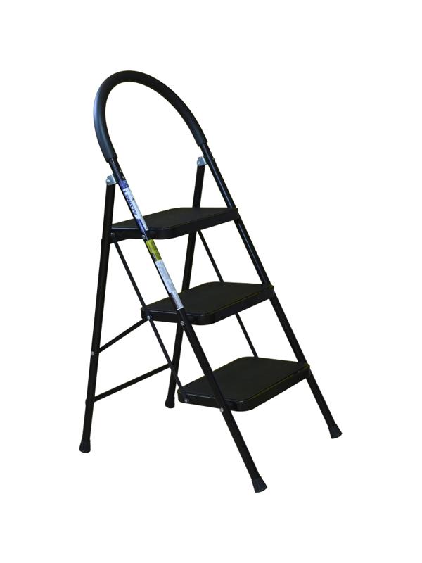 Стремянка Алюмет с широкими ступенями стальная, 3 ступени МСН203