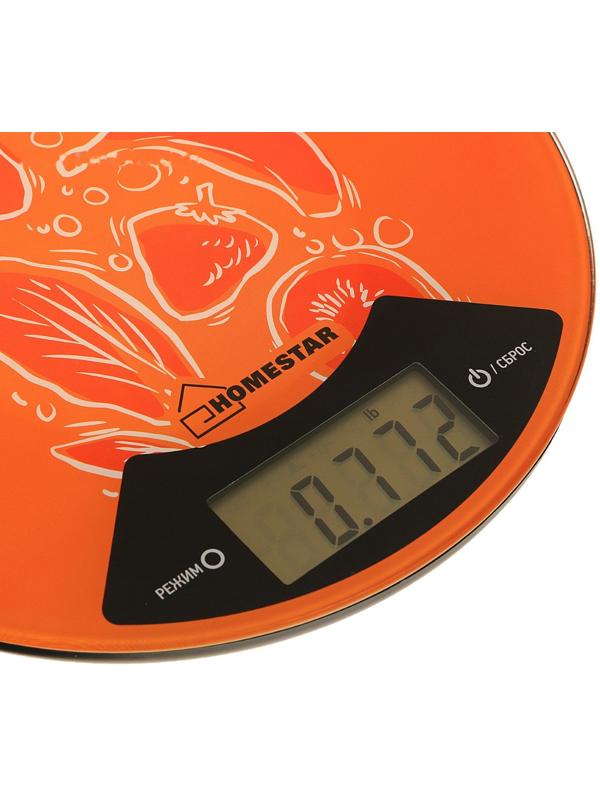 Весы кухонные HOMESTAR HS-3007, электронные, до 7 кг, оранжевые