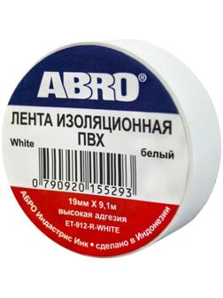 Изолента белая ABRO, 19 мм х 9,1 м ET-912-WH
