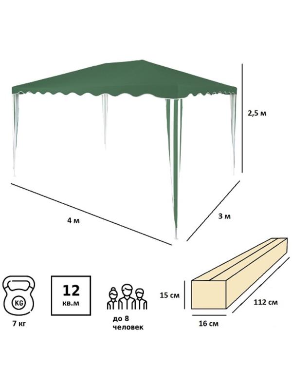 Тент-шатер садовый из полиэстера №29, 250х400х300 см,