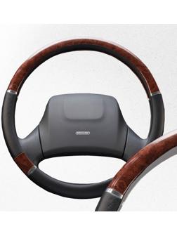 Оплетка Skyway Wood-8, размер L, экокожа, черно-коричневый, S01102027