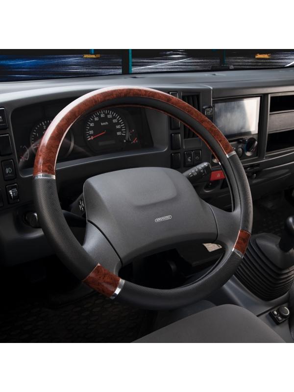 Оплетка Skyway Wood-8, размер L, экокожа, черно-коричневый, S01102027