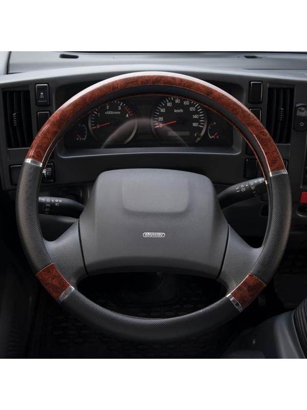 Оплетка Skyway Wood-8, размер L, экокожа, черно-коричневый, S01102027