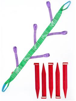 Якорь лебедочный 5 петлевой, 1.5 м, c кольями 35x350