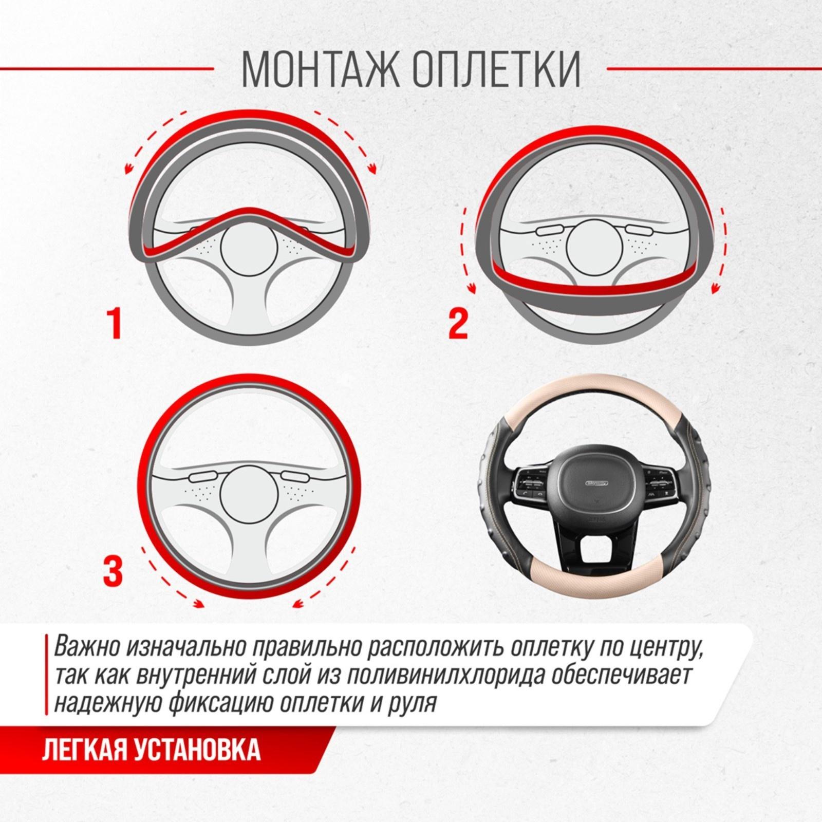 Оплетка Skyway Carbon-2 M, черно-Бежевая экокожа