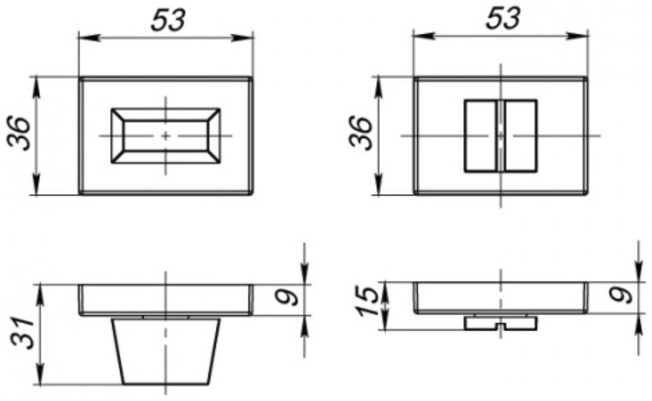 Ручка поворотная WC-BOLT BK6 UCS BL-26, черный