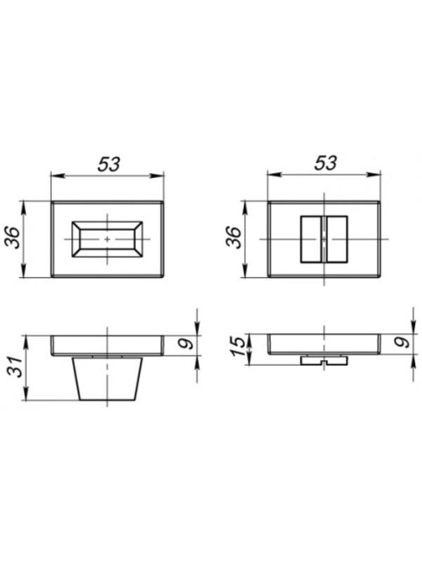 Ручка поворотная WC-BOLT BK6 UCS BL-26, черный