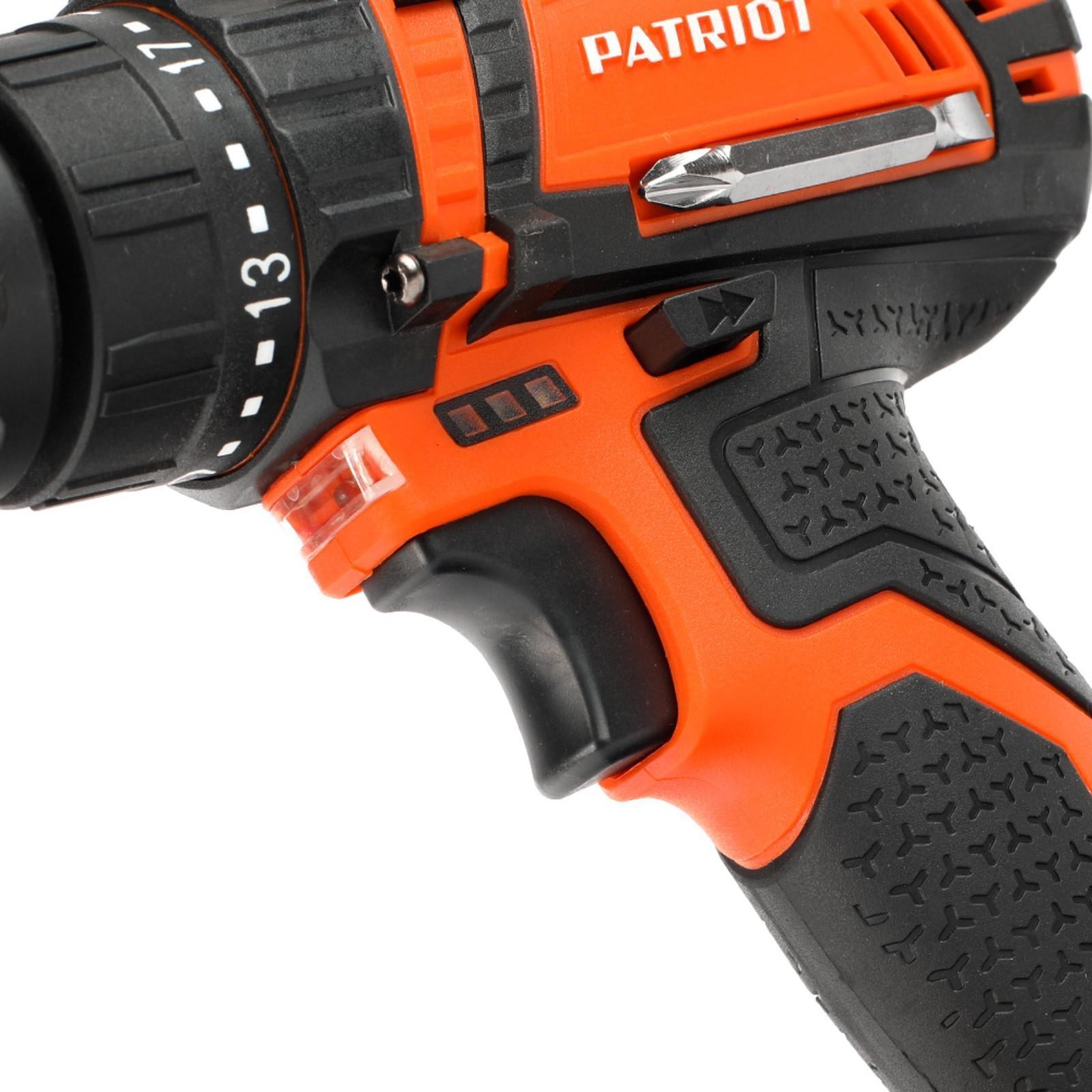 Дрель-шуруповерт аккумуляторная PATRIOT BR183UES, 18 В, Li-Ion, 1х2 Ач, 29 Нм, 1350 об/мин