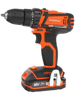 Дрель-шуруповерт аккумуляторная PATRIOT BR183UES, 18 В, Li-Ion, 1х2 Ач, 29 Нм, 1350 об/мин