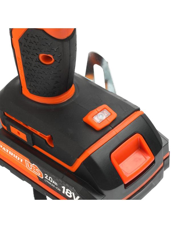 Дрель-шуруповерт аккумуляторная PATRIOT BR183UES, 18 В, Li-Ion, 1х2 Ач, 29 Нм, 1350 об/мин